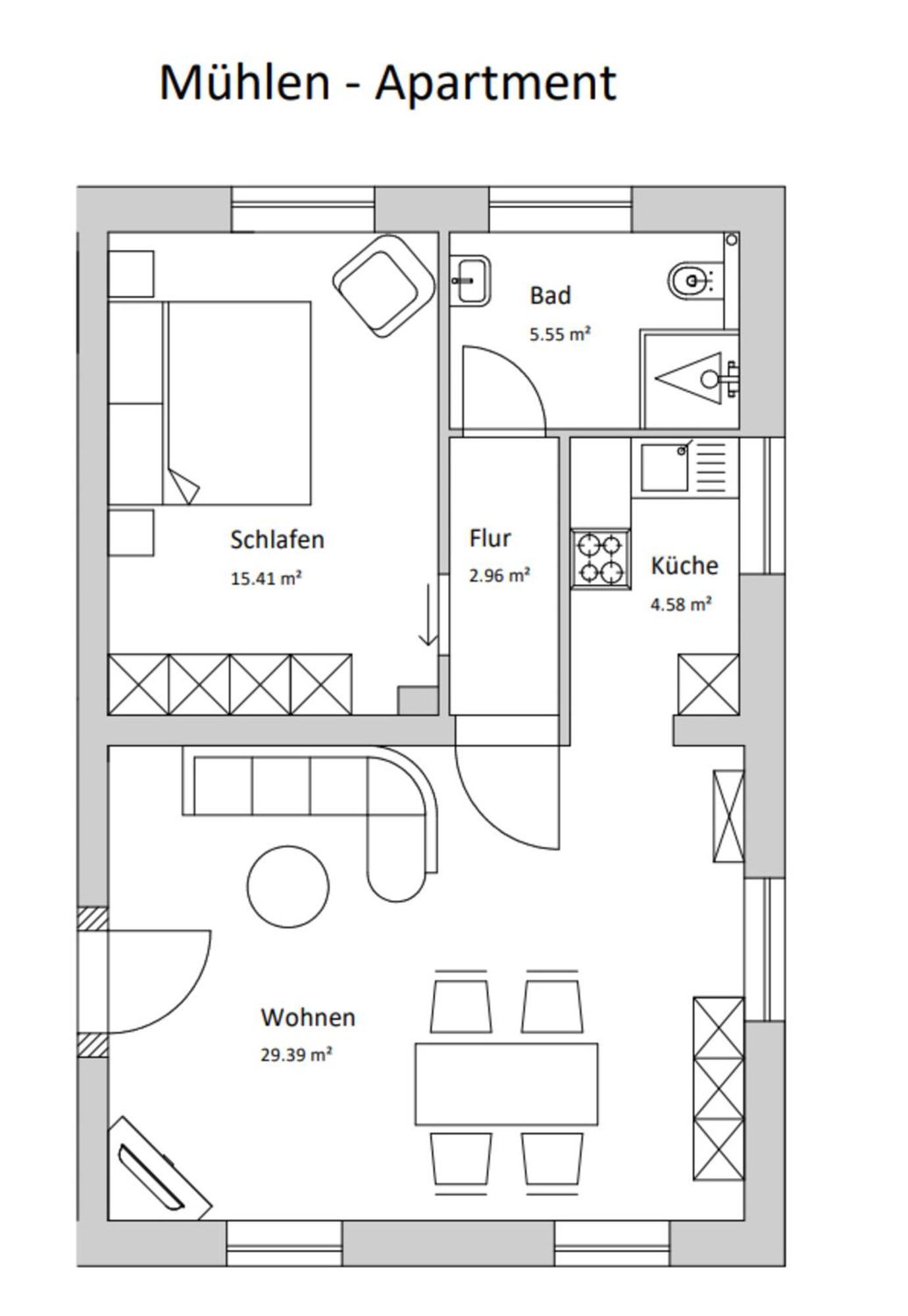 Muehlen-Apartment Im Herrenhaus Rheinblick 克桑滕 外观 照片
